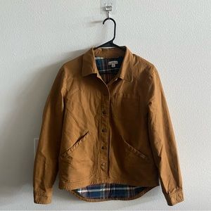 Light brown L.L. Bean plaid lined jacket